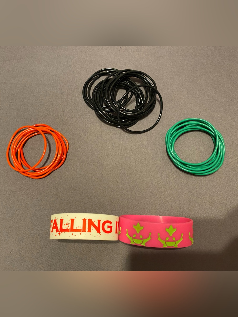 Emo punk scene hot topic jelly bracelet + band wristband bundle